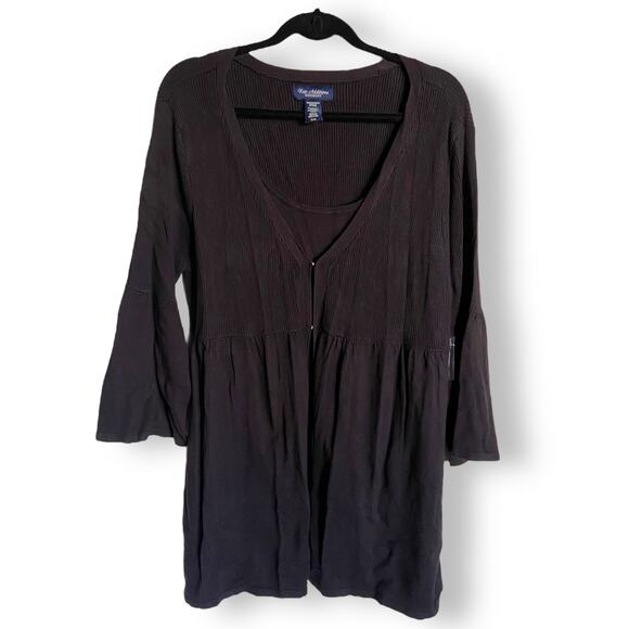 New Additions Womens Sweater Size XL Maternity Black Layered Ribbed Knit NEW - Picture 2 of 4